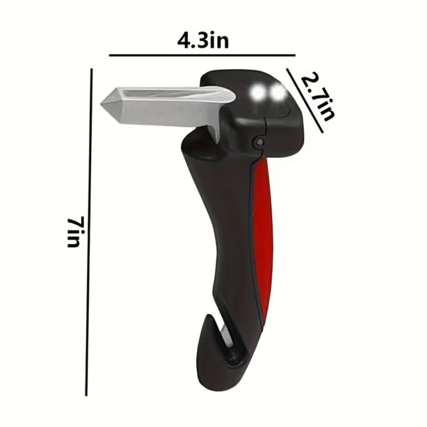 老年及残障人士便携式车门辅助扶手——配备LED灯、安全带断路器与破窗器-2