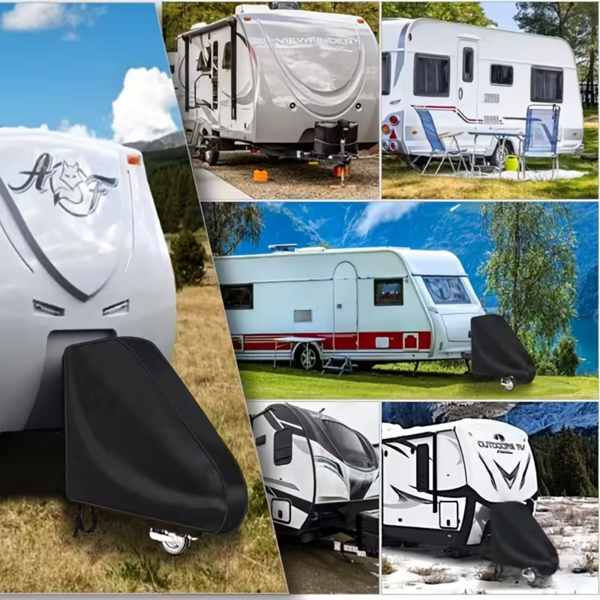 全黑拖车挂钩盖用于房车和旅行拖曳 - 适用于房车、卡车、拖车、船只及全地形车 - 防尘防雪防水，易安装，增强边缘设计，耐用结构，户外爱好者必备-6