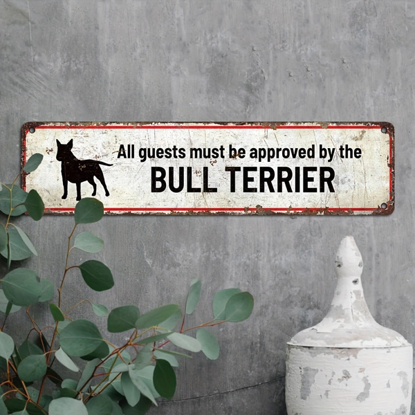 CIFbuy 复古做旧铝制墙饰牛头犬图案金属挂牌酒吧咖啡馆家居装饰牌（TikTok、temu 下自提）-1