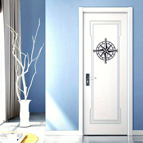 CIFbuy 金属烤漆航海罗盘玫瑰造型壁挂 复古风指南针墙面装饰（TikTok，temu 自提）-5