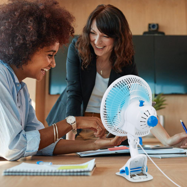 （自提可发加拿大，temu&tk下自提单）三合一夹式风扇，静音小型桌扇，具备两档风速和自动摆动功能，适用于办公室、卧室和婴儿车，婴儿使用安全-10