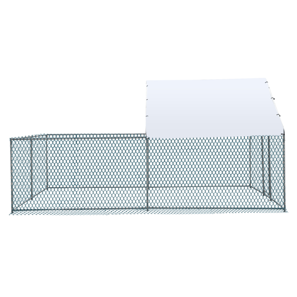 3*2*2/9.8*6.5*6.5ft 银色 尖顶顶部半开间 拼接 180gPE雨布 镀锌管 铁鸡兔笼-27