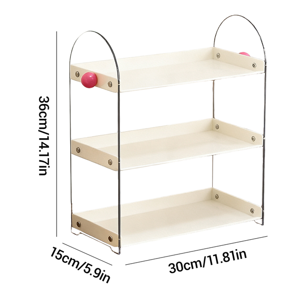 亚克力收纳架桌面分格多层置物架 白色（不含抽屉）-1