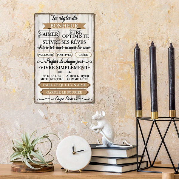 CIFbuy 复古法式励志语录金属牌乡村风家居农舍咖啡馆装饰铁皮墙饰（TikTok、temu 下自提）-5