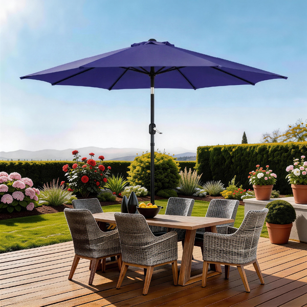 9FT 海军蓝 转向头 KD 圆形 太阳伞  涤纶布 6铁伞骨 铁中柱-24