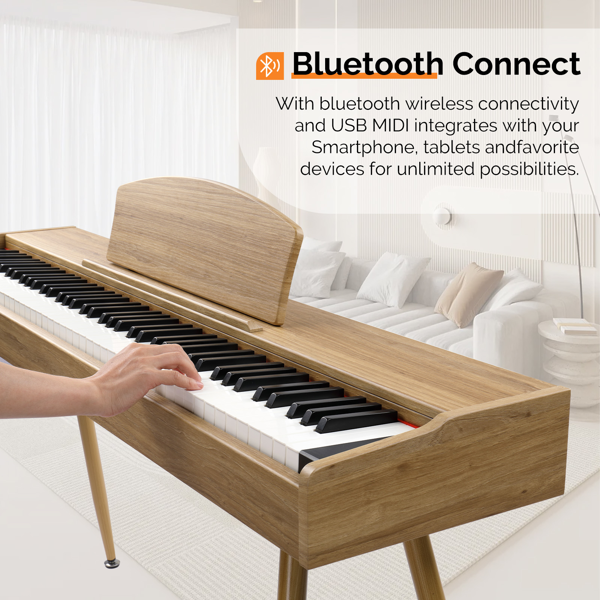 【AM不售卖】GDP-203 88键重锤键盘 嵌入式支架款 自然原木 电钢琴 美国-10