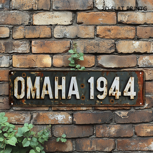 CIFbuy 复古军事铝制标牌奥马哈海滩二战地标乡村做旧墙饰车库酒吧装饰（TikTok、temu 下自提）-6