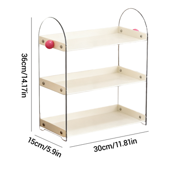 亚克力收纳架桌面分格多层置物架 白色（不含抽屉）