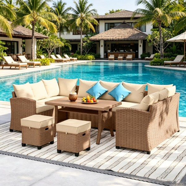 户外花园沙发套装 /藤编沙发-7