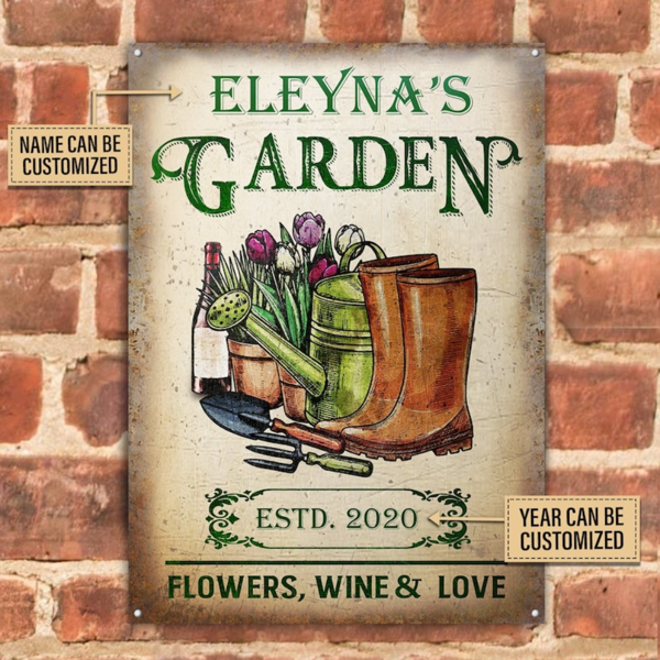 CIFbuy 定制花卉爱心花园金属牌种植微笑生长爱复古庭院装饰壁挂（TikTok、Temu 自提）-3