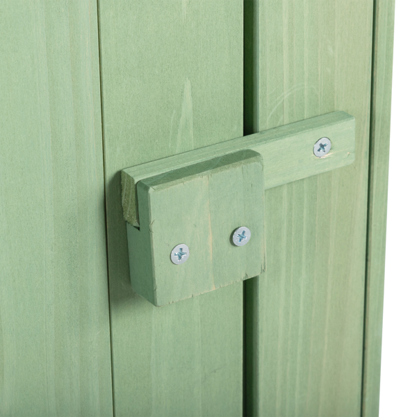 【替换旧编码：75178658】70inch 浅绿色 双坡顶  杉木 庭院木收纳房-32