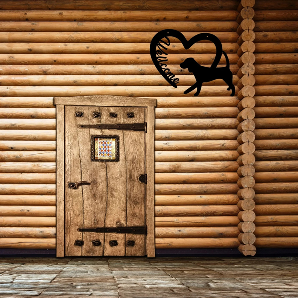 CIFbuy复古农庄铁艺心形狗图案欢迎门牌庭院花园装饰(TikTok、temu下自提)-4