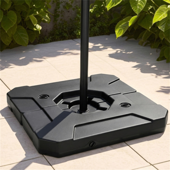 2件式可填充悬臂伞座，重型水沙加重HDPE露台伞架，带易填充排水阀