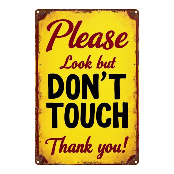 CIFbuy 趣味请勿触摸铁质墙饰厨房酒吧咖啡馆车库商用墙面装饰（TikTok、temu 下自提）-1