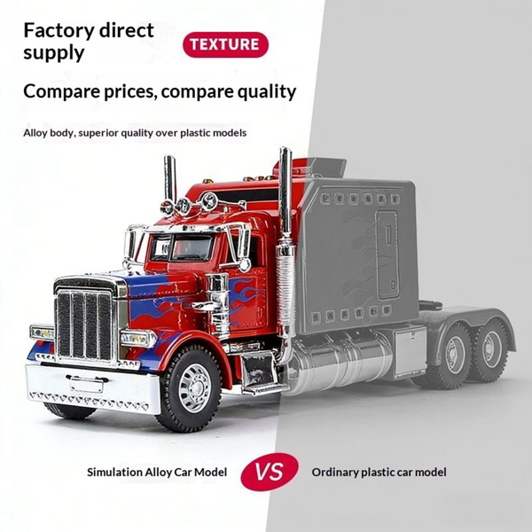 Semi Truck Toys for Boy Heavy Trucks,Metal Diecast Trucks Model Pull Back Cars with Light and Sound,Truck and Trailer Toys for Boys,Toy Trucks for Boys Age 4-8-2