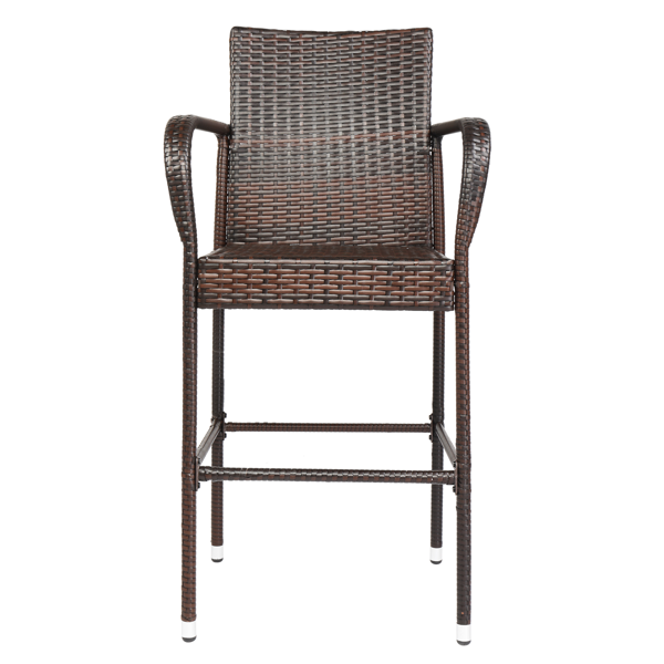 2pcs 棕色渐变 编藤吧椅-17