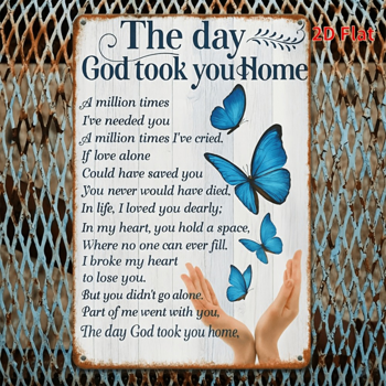 CIFbuy2D 平面蓝蝶相拥铁艺壁饰复古金属标牌房间家居酒吧装饰（TikTok temu 下自提）