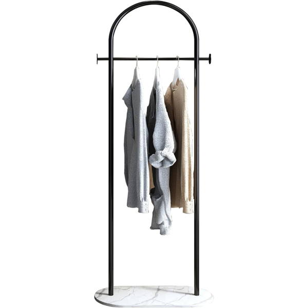 Clothing Rack, Golden Metal Freestanding Heavy Duty Clothes Rack with Marble Base, Multipurpose Garment Hanger for Bedroom, Hat, Scarf, Jacket-2