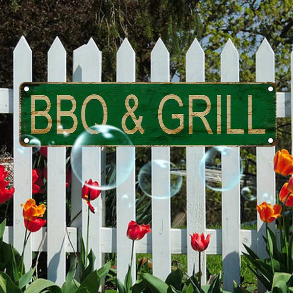 CIFbuy 复古铝合金烧烤招牌 UV 印刷金属挂牌餐厅酒吧车库墙面装饰牌（TikTok、temu 下自提）-5