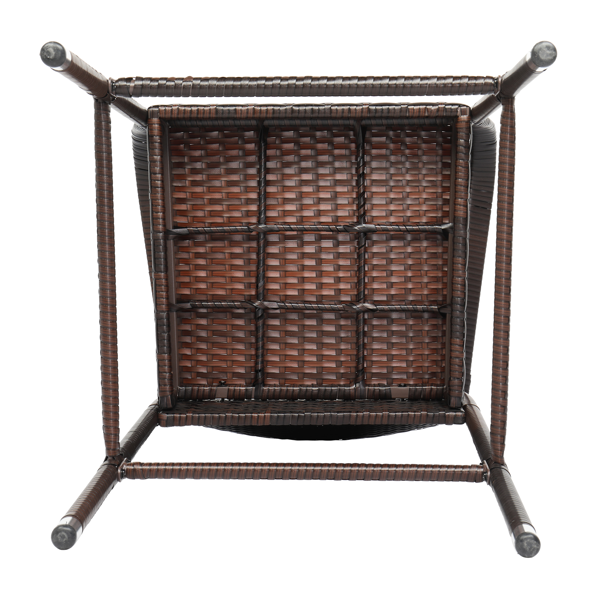 2pcs 棕色渐变 编藤吧椅-32