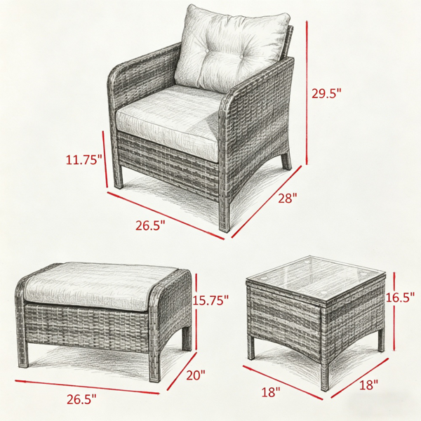 户外花园沙发套装 /藤编沙发-5