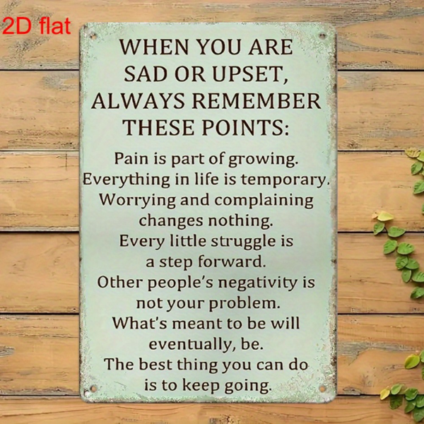 CIFbuy 复古金属励志语录牌当你悲伤或不安乡村风墙面装饰（TikTok、temu pick-up service）-5