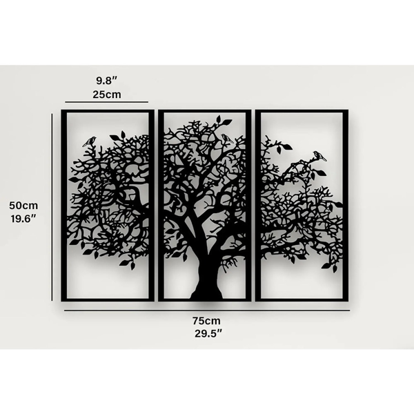 CIFbuy三件套生命树铁墙饰 客厅卧室波西米亚风水挂件 禅意家居装饰礼物（TikTok、temu下自提）-5