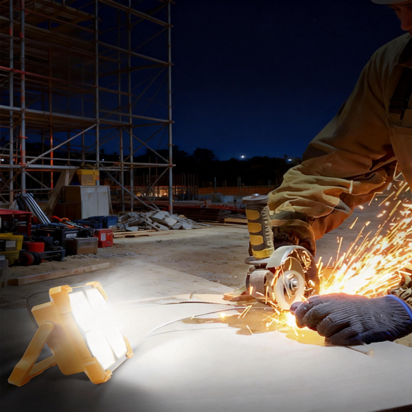 便携式LED太阳能工作灯，无级调光，工地电池可充电LED落地灯，飓风应急工作灯-2