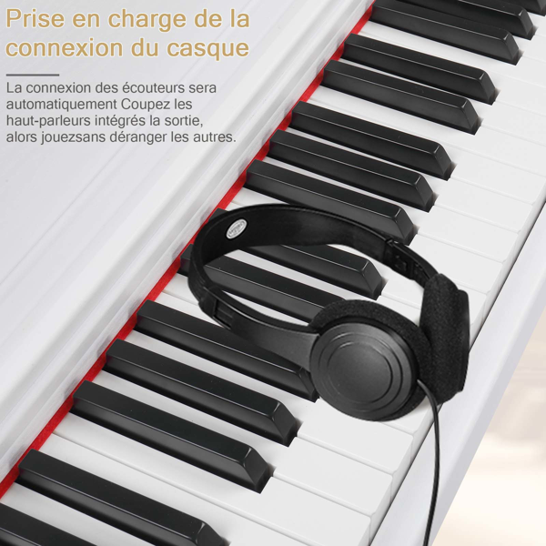 【AM不售卖】GDP-203 88键重锤键盘 嵌入式支架款 白色 电钢琴 德法-14