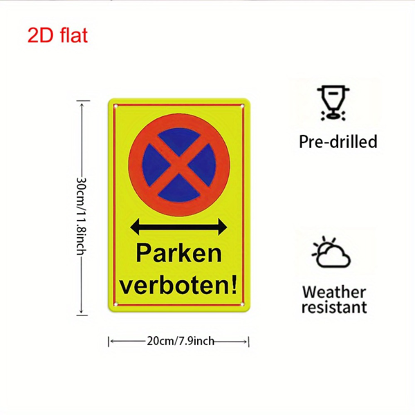 CIFbuy 禁止停车金属警示挂牌庭院车库餐厅酒吧咖啡馆墙面装饰（TikTok、temu 自提）-2