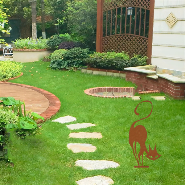 CIFbuy哥特式黑猫金属墙艺 复古万圣节圣诞节室内外庭院装饰（TikTok、temu下自提）-2