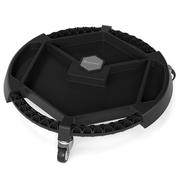 带4个储物舱和磁性支架的滚动车库工具车，360°旋转轮便携式工具托盘收纳器-4