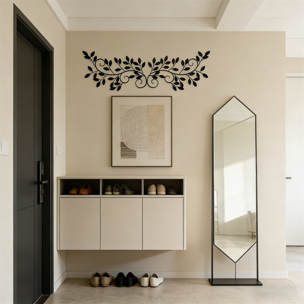 CIFbuy 黑色金属叶子墙饰 2件套 客厅卧室装饰 复古植物爱好礼物（TikTok、temu下自提）-6