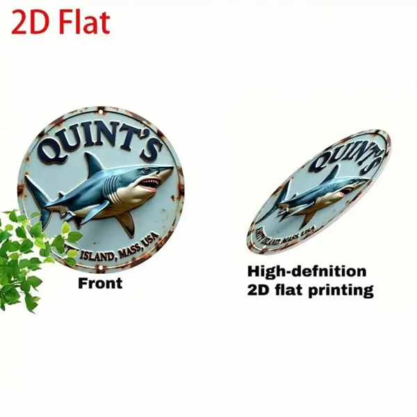 CIFbuy 大白鲨电影友好岛鲨鱼金属标牌复古铁皮画洞穴墙面装饰（TikTok、temu 下自提）-2