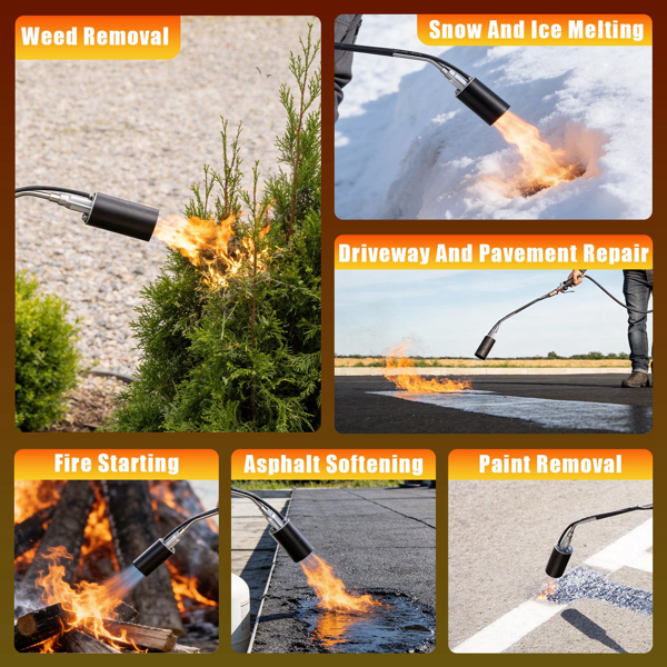 （自提可发加拿大，TK，temu请下自提单）180,000 BTU 丙烷喷枪除草器，配10英尺软管，3362℥ 高强度扳机启动喷枪，适用于除草、融冰、除雪、剥离油漆、沥青修补及户外烹饪-10