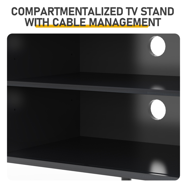 黑色 浮雕 刨花板 椭圆台面 147*35*58cm 推拉格栅门 电视柜-6