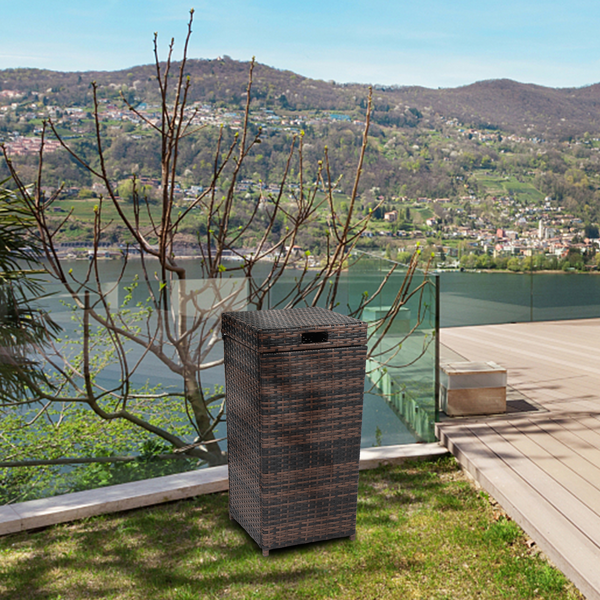 27Gallon 带顶盖 棕色渐变 编藤垃圾桶-19