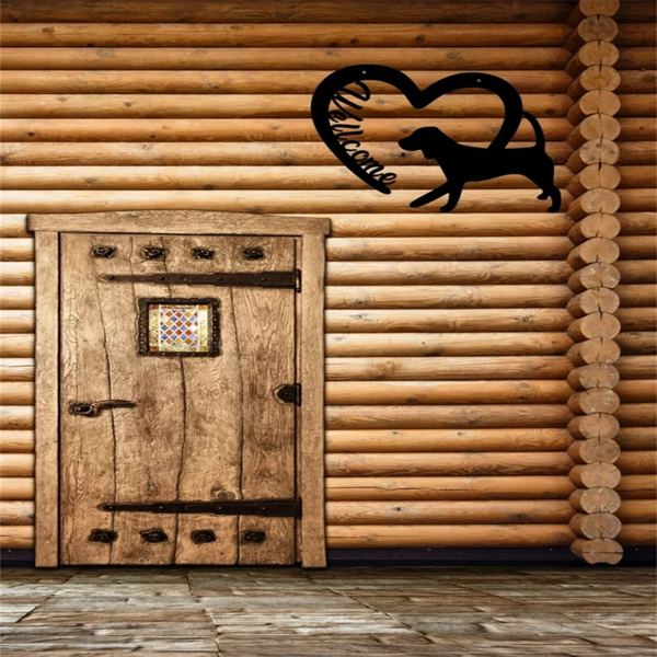 CIFbuy复古农庄铁艺心形狗图案欢迎门牌庭院花园装饰(TikTok、temu下自提)-6