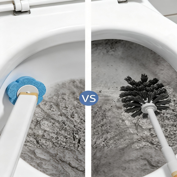 壁挂式马桶刷套装，含一次性刷头，三层清洁系统，一键更换设计，浴室清洁工具，带支架和马桶刷套装-10