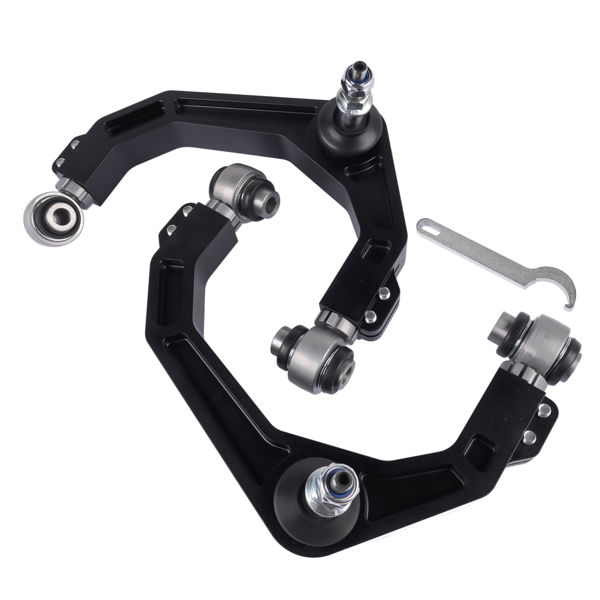 控制臂 2PCS Billet Aluminum Upper Control Arm Replacement for Ford F-150 4X4 2004-2022 F150 2WD 2009-2022 Black-2
