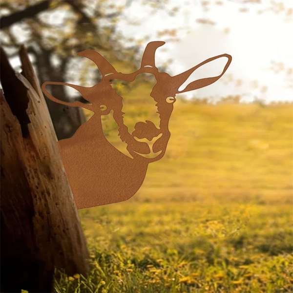 CIFbuy创意刺绣奶牛壁挂 花园庭院草坪装饰 乡村动物工艺礼物（TikTok、temu下自提）-3