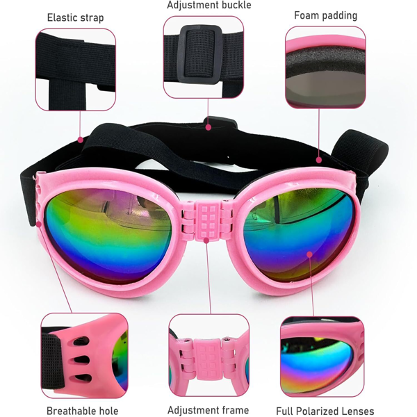 3副宠物狗护目镜 适合小型至中型犬用太阳镜粉框(物流仅支持发USPS，TK/TEMU仅自提)(各平台政策不同，链接已附相关资质，如无所需资质请勿上架)-5