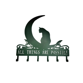 CIFbuy Moon Shaped Wall Shelf with Cat Hooks Entryway Organizer Modern Coat Rack Key Holder Jewelry Display （TikTok、temu下自提）