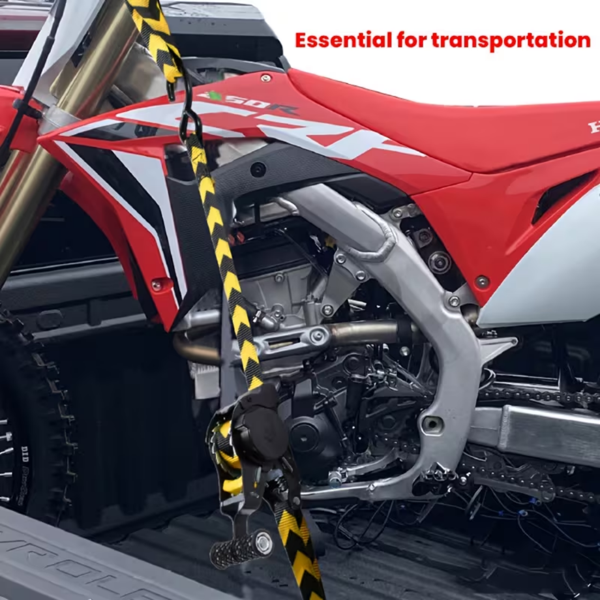 （正品）伸缩式棘轮绳（2条装）- 1英寸 X 119英寸（1155磅断裂强度）- 重型汽车自缩绳，适用于卡车、货运拖车、摩托车、电动车等-10