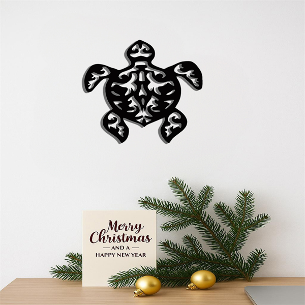 CIFbuy复古金属海龟可移除墙贴 海洋艺术装饰家居(TikTok、temu下自提)-6