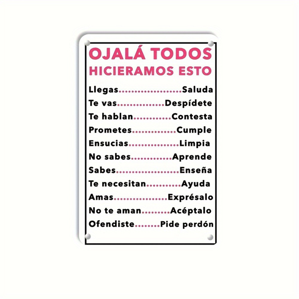 CIFbuy 西班牙语励志标语金属墙挂复古锡板墙面装饰牌（TikTok、temu 下自提）-1