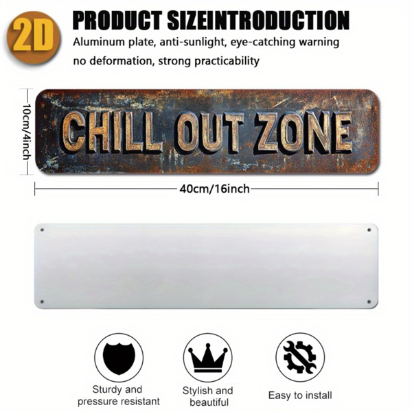 CIFbuy 放松区复古铝制标牌镂空字母乡村风墙面装饰卧室悬挂装饰牌（TikTok、temu 下自提）-2