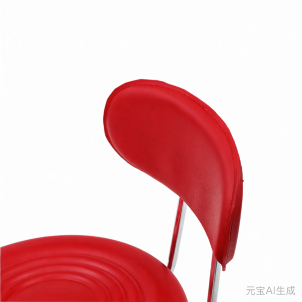 有靠背带纹路圆凳哈哈脚吧凳-红色-7