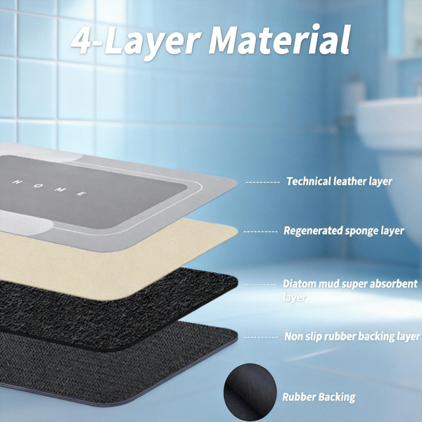 3件套吸水浴室地垫魔术地毯套装，速干浴室地垫防滑地毯，橡胶底，适用于浴室、厨房、淋浴间和洗手池-6