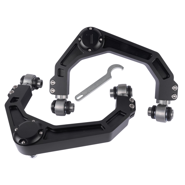 控制臂 2PCS Billet Aluminum Upper Control Arm Replacement for Ford F-150 4X4 2004-2022 F150 2WD 2009-2022 Black-4